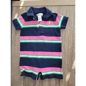 Polo Ralph Lauren 3 Months One Piece Romper Pink Green Blue